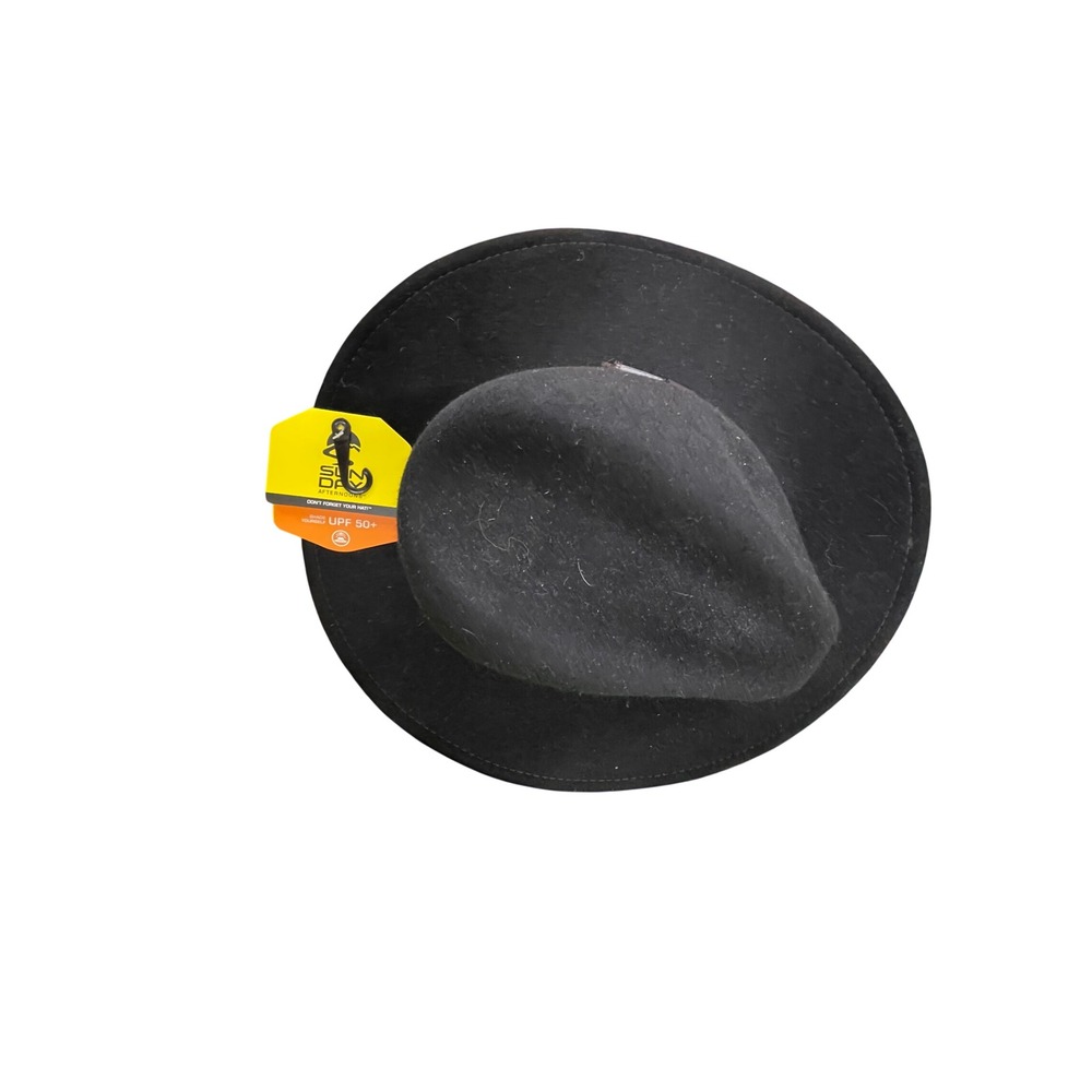 Sunday Afternoons Winston Hat Raven Black Wool Felt Fedora Mens L‎ UPF 50+ I02